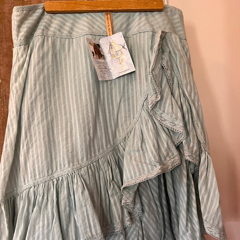 April Cornell Asymmetrical Skirt in Soft Green